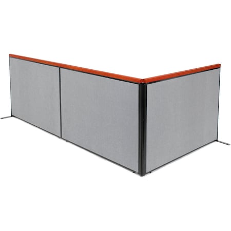 Global Industrial Interion Deluxe Freestanding 3-Panel Corner Room Divider, 60-1/4"W x 43-1/2"H, Gray 695153GY