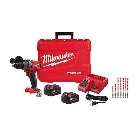 Milwaukee Tool Hammer Drill Kit, 1/2", 116.67 ft-lb 2904-22, 48-20-9058