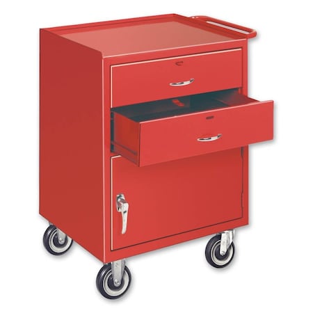 Pucel Portable Drawer & Door Cabinet, 24 in W x 34 in H x 20 in D, Light Blue PUB-24SW