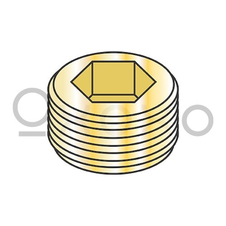 Oxoxo 1/16 Dry Seal Socket Pipe Plug Brass, 100PK 100247