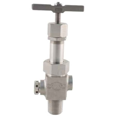 Hoke 2400 Series 1/2in Cylinder Valves, 1/2in MNPT x 1/4in FNPT, 5000 PSI, -20 Deg. To 250 Deg. F 2466L84YD