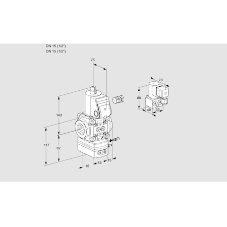 Honeywell Kromschroder Gas Pressure Regulator Valve - 1/2" DN15, 24V DC, IP65, FM/SA Approved KS88008974
