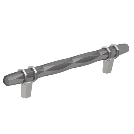 Amerock London 5-1/16 in 128 mm Center-to-Center Black Chrome/Polished Chrome Cabinet Pull BP36649BCR26