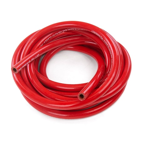 Hps Performance 1/4 in ID x 50 Feet L, 1-Ply Silicone High Temp Heater Hose Tubing, Red HTHH-025-REDx50