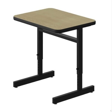 Correll HPL Student Desk, 20 in D X 27 in W X Particleboard, Fusion Maple W/ Black Band CSA2027-16