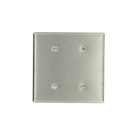 Leviton Wall Plate, Blank, Stainless Steel 84034-40