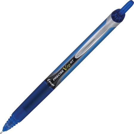 Pilot Precise V10RT Retractable Roller Ball Pen, Bold 1 mm, Blue Ink/Barrel, Dozen 13453