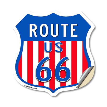 Signmission Route Us 66, 18 Inch X 18 Inch, Vinyl Decal SHI-D-18-480