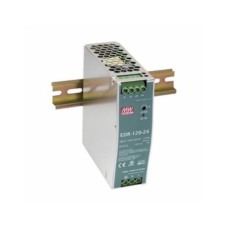 Meanwell Mean Well, AC-DC Industrial DIN rail power supply; Output 48V at 2.5A; metal case EDR-120-48