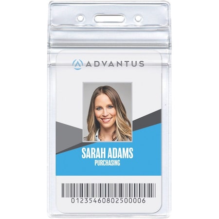 Advantus Vertical Resealable Badge Holder, PK50 75524