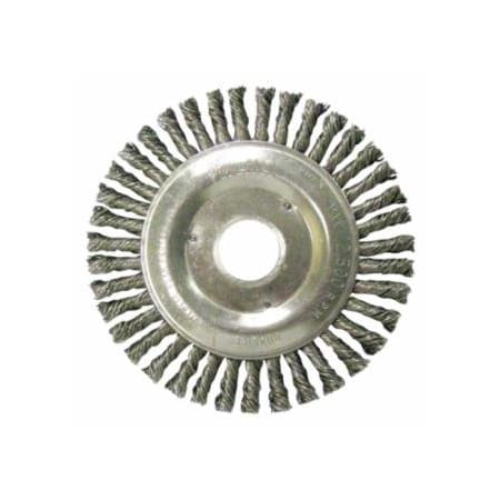 Weiler Roughneck Stringer Bead Wheel, 5 in D x 3/16 in W, .02 in Steel Wire, 5PK 804-08750