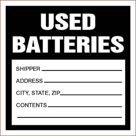 Accuform HAZARDOUS WASTE LABEL USED BATTERIES 4 MHZW32EVP