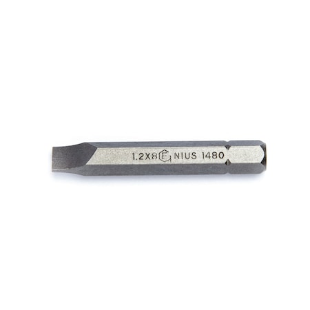 Genius Tools 5/16in Hex Shank, 1.2 x 8.0mm Slotted Bit 56mmL 1480
