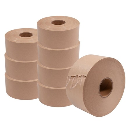 Mytee Products 8 Rolls 2.75in x 450ft Water Activated Tape - Reinforced Kraft Paper Gummed Tape GUMT-275450