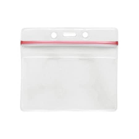 Brady Horizontal Top-Load Badge Holder - 3.62" x 4.12" - Vinyl - 100 Pack - Clear 1815-1010