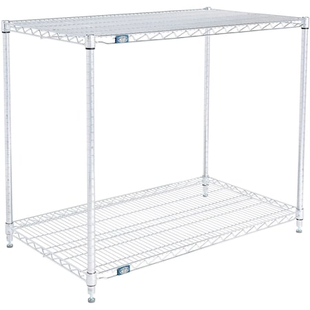 Global Industrial Nexel 2 Shelf, Stainless Steel Wire Shelving Unit, Starter, 42"W x 21"D x 34"H B3149628
