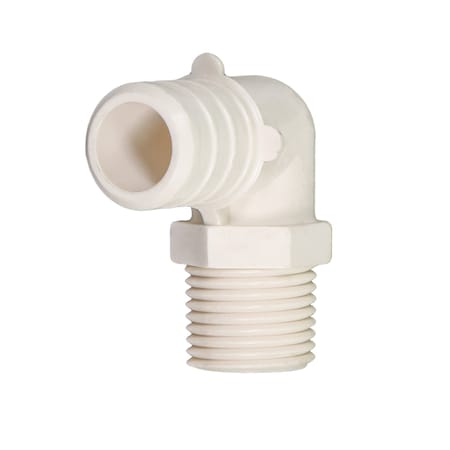 Everflow 3/4'' PEX Barb x 3/4'' MIP 90 Degree Elbow Pipe Fitting; Plastic Poly Alloy PK PPML3434-25
