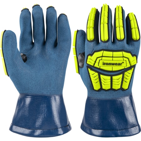 Ironwear Sandy Nitrile Dipped A2 Cut Resistant Impact Gauntlet Gloves (Small) 4710-SM