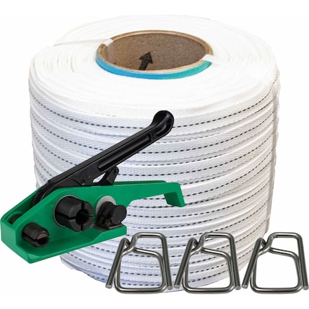 Encore Packaging Woven Cord Regular Duty Strapping Kit for 5/8", Wire Buckles WC58CC-02