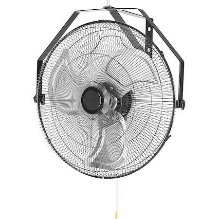 Edendirect 18 Inch Metal Wall Mount Fan, 3-Speed High Velocity Fan with 2600 CFM, for Warehouse, Industrial ZRZHUMI-AC-DSV31BG-18BK