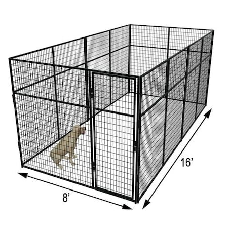 K9 Kennel Store 8ft X 16ft Basic 7ft Tall Wire Kennel Powder Coated B7T8X16FK