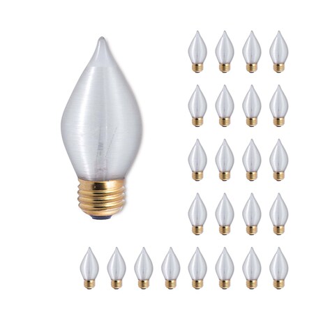 Bulbrite 25-Watt C15 E26 Incandescent Light Bulb Medium Base Spunlight Satin Amber 2200k, 25PK 861979
