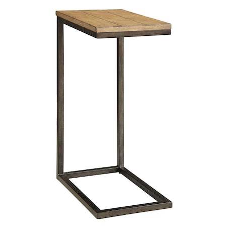 Homeroots 25" Black And Oak Solid Wood Rectangular End Table 493228