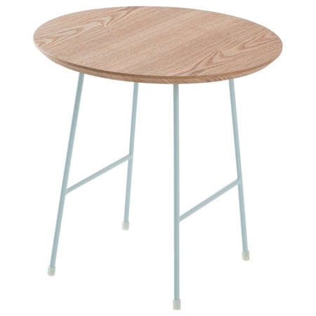 Leisuremod Round 19.7 in W, 19.3 in L, MDF/Stainless Steel, Natural Wood RSW-19NW