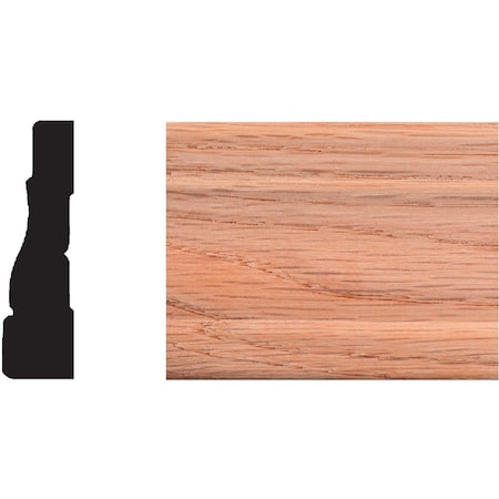 House Of Fara 1/2'' W.x2-1/4'' H.x7 ' L. Natural Solid Red Oak Colonial Wood Casing 9560