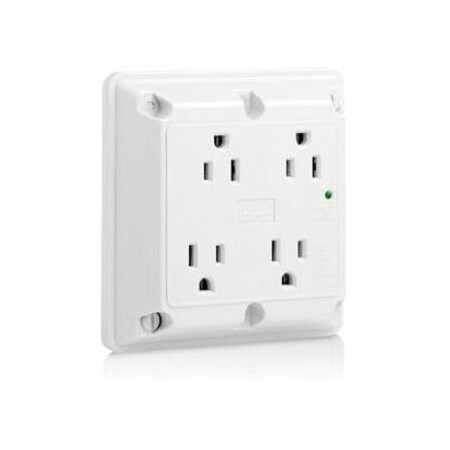 Leviton Surge Protector Four-In-1 Receptacle, 15 Amp, 125 Volt, 5-15R NEMA, White 5480-W