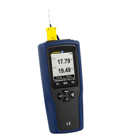 Pce Instruments 2-channel temperature datalogger, Type K/J/T to 2498 deg F with 20k-point memory and USB PCE-T 330