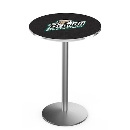 Holland Bar Stool Co 36" Stainless Steel Bemidji State Pub Table, 36" dia. Top L214S3636BmijSt