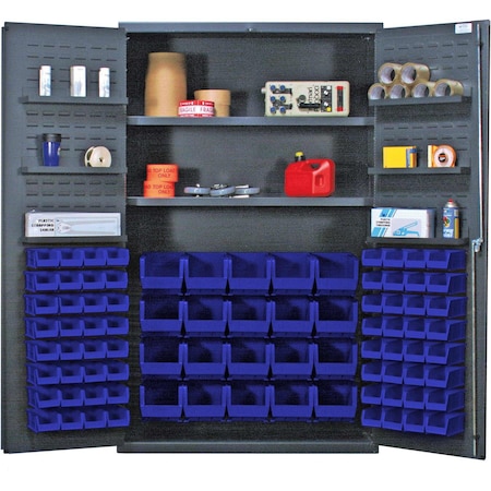 Quantum Storage Systems STORAGE CABINET W/84 BLUE BINS QSC-4804BL