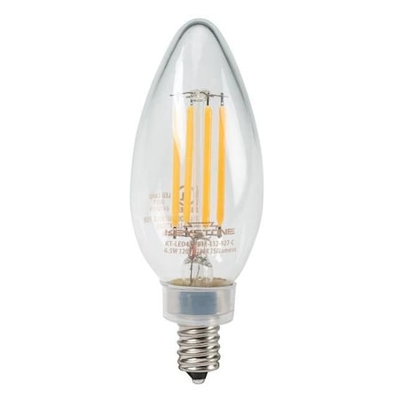 Keystone Straight Tip Chandelier Filament bulb, 40W Equivalent, B11 shape, E12 Candalbra base, 2700K, 90 CRI KT-LED4.5FB11-E12-927-C