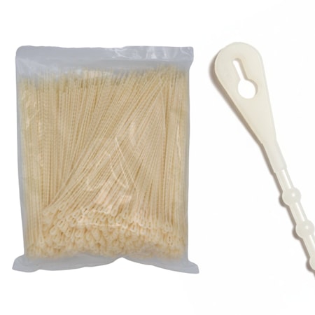 Cable Ties Unlimited Beaded Cable Tie, 11 in L, 75 lb Strength, 3.2 in Max Bundle Dia, Nylon 6/6, Natural, 1000PK Bead-11-75-9M