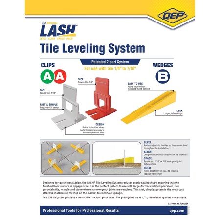 Qep 1.55 in. H X 0.78 in. W X .06 in. L Plastic Tile Leveling Clips 100 pk 99781