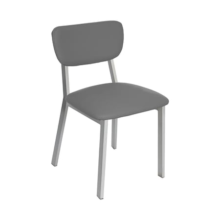 Bfm Seating Hamilton Side Chair, Grade 3 Vinyl Seat & Back - Steel Frame - Platinum Finish JS10C2024-2024PL