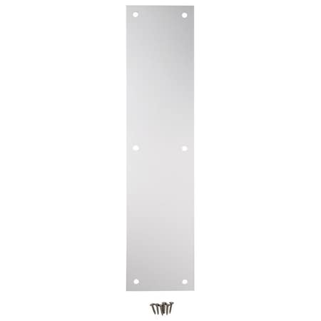 National Hardware Push Plate, Nickel, Satin, 15 in L, 3-1/2 in W N270-504