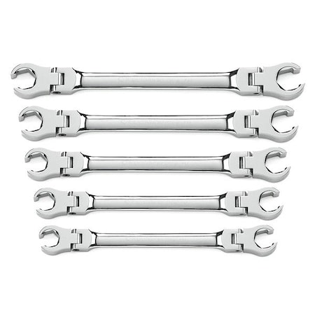 Gearwrench 5 Piece Flex Head Flare Nut SAE Wrench Set 81910