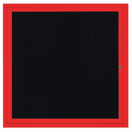 Aarco Enclosed Letter Board Directory w/ Powder Coated Red Aluminum Frame, 36''Hx36''W, 1 Door ADC3636R