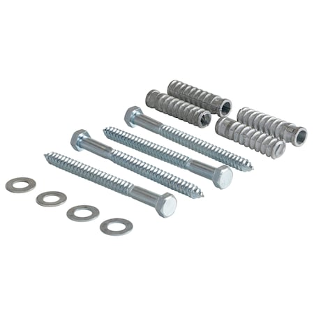 Zoro Select Concrete Mounting Kit, Steel, 6-3/8" Height, 3/4" Length, Silver CS-33-KIT-4