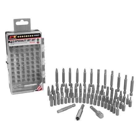 Performance Tool 75 pc. Specialty Bit Driver Set, Phillips, Star, Hex, Torx, Storage Case W9027