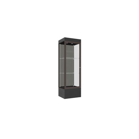 Ghent Lighted Floor Display Case 24x76x20, 12" Base, Bronze 93LFSL-BZ-BLK