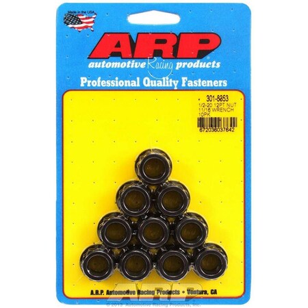 Arp 301-8353 0.5 in.-20 12 Point Chrome Moly Nut Kit, 10PK ARP301-8353