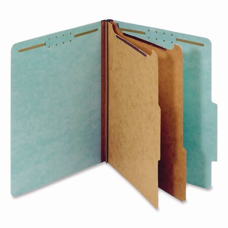 Pendaflex Pressboard Top Tab Classification Folder, 2.5in Expan, 2 Divider, 6 Fasteners, Letter, Blue, 10PK 24130P