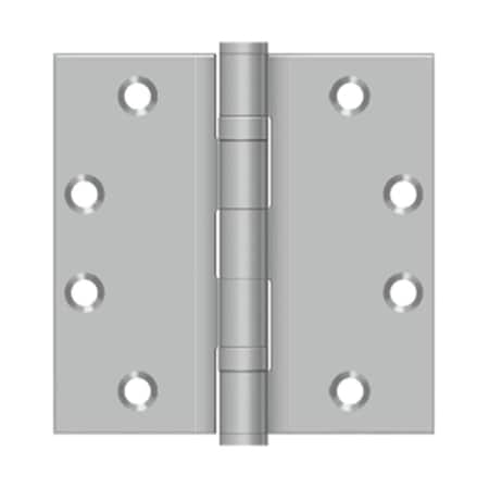 Dendesigns 4.5 x 4.5 in. 2BB Square Stainless Steel Hinge, Brushed Stainless DE577015