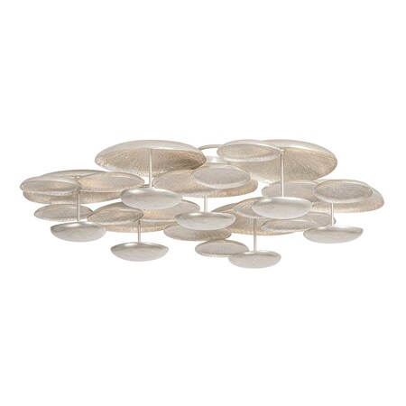 Corbett Lighting Fistral 7 Light Semi Flush in Textured Warm Silver Leaf Finish 522-59-TWL