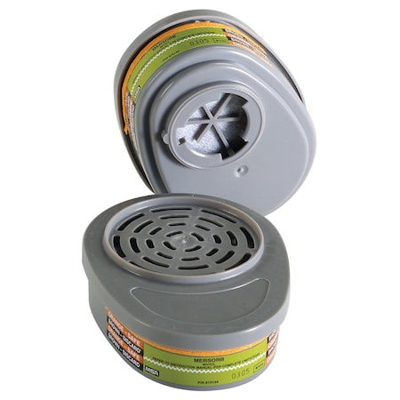 Msa Safety Cartridge, Advantage Chemical and Combination Cartridges, MERSORB, 2/pkg 815361