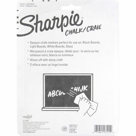 Sharpie Chalk Marker, Bullet Tip, Capped, 5 PK 2103011