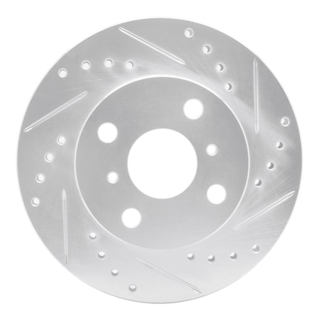 Dynamic Friction Co DFC Brake Rotor - Drilled and Slotted - Silver 631-76049R